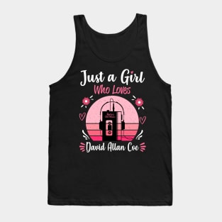 Just A Girl Who Loves David Allan Coe Retro Vintage Tank Top